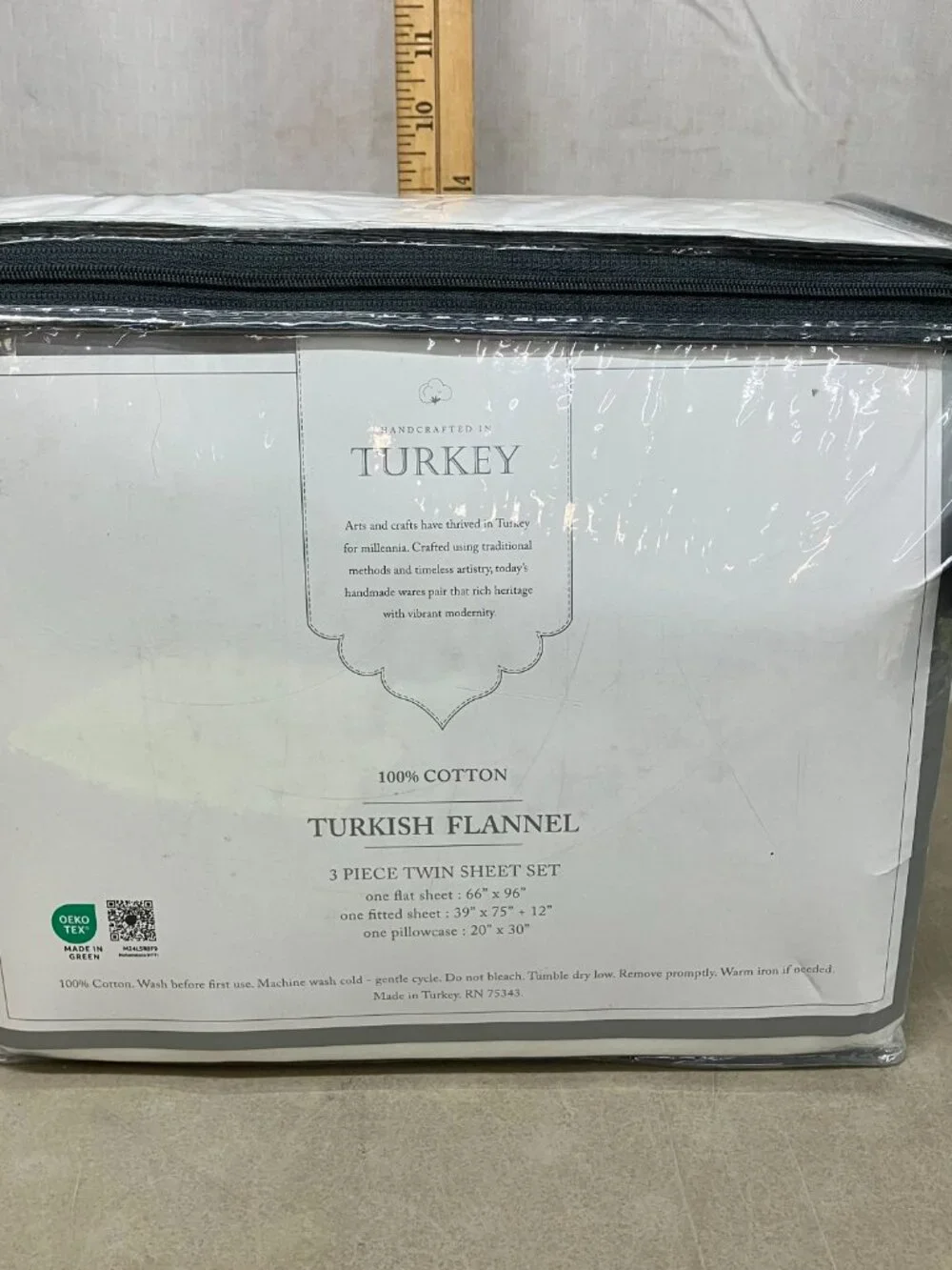 Turkish Flannel Twin Sheet Set White 100% Cotton 3Pc Bedding Twin Pillowcase